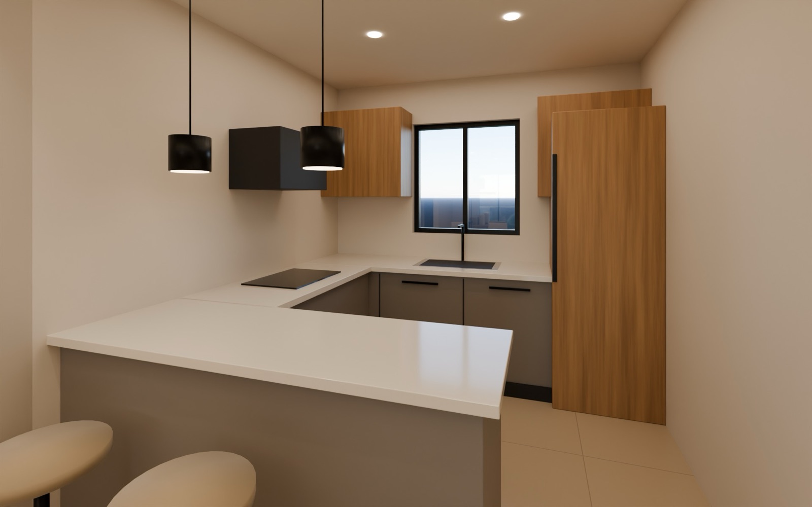 Cocina con península