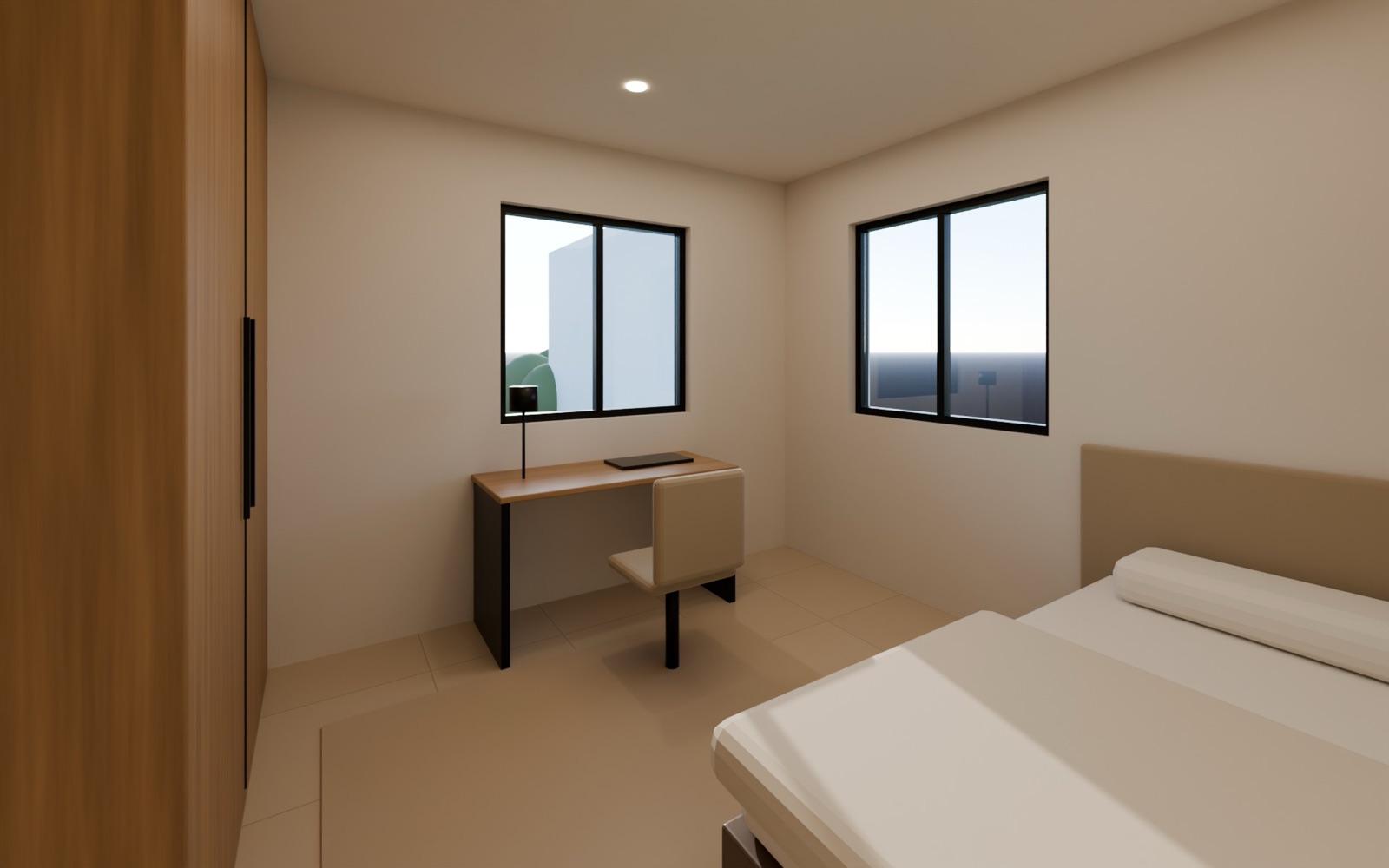 Tercer dormitorio con escritorio